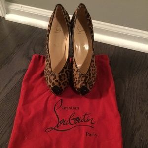 5” 38 Nwot Cheetah Hair Christian Louboutin Heels - image 1